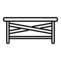 Simple wood table icon outline vector. Picnic wooden equipment