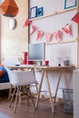 Simple wooden child desk