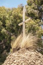 Simple wooden cross Royalty Free Stock Photo