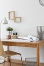 Simple wooden desk and chair