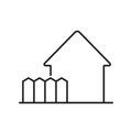simple wooden home fence icon on white background.