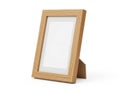 Simple wooden picture frame isolated on white background Royalty Free Stock Photo