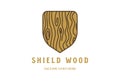 Simple Wooden Shield for Security Secure Safe Protect Protection Logo Design