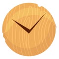 Simple wooden wall clock design, minimalist timepiece illustration. Classic round clock, home decor vector illustration