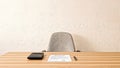 Simple workspace desk with chair and clean surface Royalty Free Stock Photo