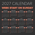 Simple 2027 year calendar