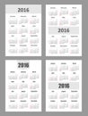 Simple 2016 year vector calendar