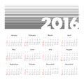 Simple 2016 year vector calendar