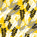 Simple yellow acacia flower seamless pattern