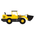 Simple Yellow Black Wheel Loader Vector Illustration