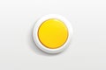 Simple yellow button placed on clean white surface. This versatile image can be used for various