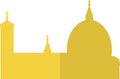 Simple yellow flat drawing of the CATHEDRAL OF SANTA MARIA DEL FIORE, FLORENCE