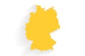 Simple yellow Germany map on white background, vector