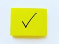 Simple yelow note. Check. Done. Good job