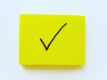 Simple yelow note. Check. Done. Good job Royalty Free Stock Photo