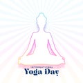 Simple yoga day background in vibrant colors