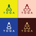 simple yoga logo icon vector design template