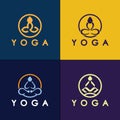 simple yoga logo icon vector design template