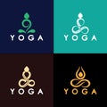 simple yoga logo icon vector design template