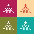 simple yoga logo icon vector design template