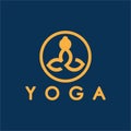 simple yoga logo icon vector design template