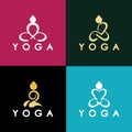 simple yoga logo icon vector design template