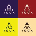 simple yoga logo icon vector design template