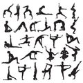 simple yoga pose silhouette vector bundle set