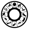 Simple Zodiac calendar with the new 2015 Sheep year Royalty Free Stock Photo