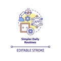 Simpler daily routines concept icon