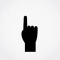 Hand with pointing finger. Simple flat design. Vector icon Royalty Free Stock Photo