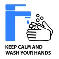 Quotation: KEEP CALM AND WASH YOUR HANDS.