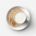 Cereal oat isolate Simple background - generative Ai illustration