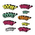 Simplicity colorful comic sound effects set