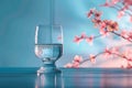 Simplicity embodied in glass with transparent water, serene elegance Royalty Free Stock Photo