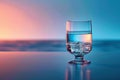 Simplicity embodied in glass with transparent water, serene elegance Royalty Free Stock Photo