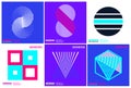 Simplicity Geometric Design Set Clean Lines and Colorful Forms Royalty Free Stock Photo