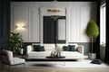 Simplicity Refined White Sofa Living Room Interior Design for a Timeless Look - Generative AI
