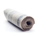 Simplicity in Stock: Today\'s Newspaper Roll in White AI Generated