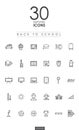 30 SIMPLIFIED BACK TO SCHOOL ICONS design