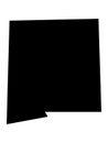 Simplified Black on White Map of USA Federal State of New Mexico Royalty Free Stock Photo