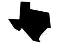 Simplified Black on White Map of USA Federal State of Texas Royalty Free Stock Photo