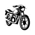 simplified black and white motorcycle vector with front side view Royalty Free Stock Photo