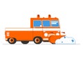 Simplified cartoon snow plow