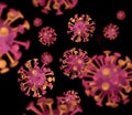 Simplified close-up illustration 3D of corona viruses