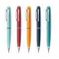 Simplified Colors: Collection Of Stylish Pens For Your Creative Journey Royalty Free Stock Photo