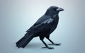 A Simplified 3D Icon of the Wise Crow Bird