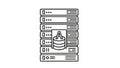 Data Center Servers Stack with Database Icon Royalty Free Stock Photo