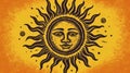 A simplified depiction of the sun invoking images of positivity and energy created with Generative AI