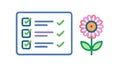 Simplified Floral Checklist Design Vector, vector design Generative AI Royalty Free Stock Photo